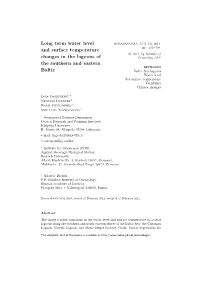 Long Term Water Level and Surface Temperature Changes in the Lagoons