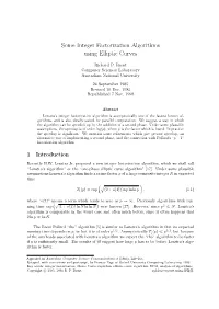 Some Integer Factorization Algorithms Using Elliptic Curves