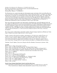 Syllabus for the History of the Phoenicians, ACABS 591.002//491.003 Instructor: Eric Reymond; Ereymond@Umich.Edu Or Ericreymond@Hotmail.Com Office Hours: Wed