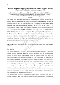 Assessing the Historical Forest Encroachment of Kodagu Region of Western Ghats, South India Using Remote Sensing and GIS