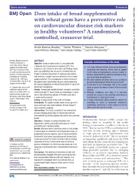 Does Intake of Bread Supplemented with Wheat Germ Have a Preventive
