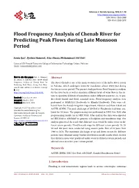 Flood Frequency Analysis of Chenab River for Predicting Peak Flows During Late Monsoon Period