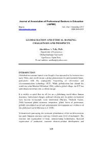 Globalisation and Ethical Banking: Challenges and Prospects