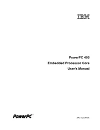 Powerpc 405 Embedded Processor Core User’S Manual