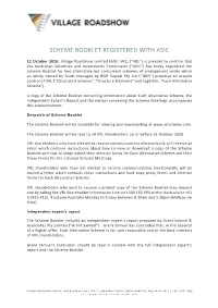 Scheme Booklet Registered with Asic