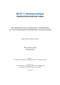 The Preferences of Sporting Cp Supporters: an Analysis Based on Promoted Youth Players