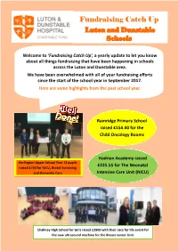 Fundraising Catch up Luton and Dunstable Schools
