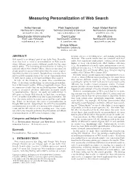 Measuring Personalization of Web Search