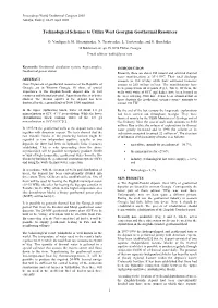 Technological Schemes to Utilize West Georgian Geothermal Resources