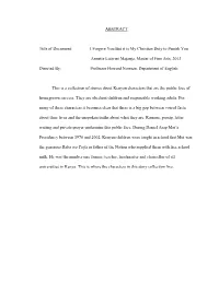 ABSTRACT Title of Document: I Forgive You but It Is My Christian