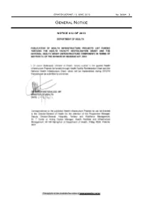 Division of Revenue Act: Health Infrastructure Projects List Funded