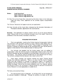 IN the UPPER TRIBUNAL Case No