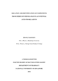 Isolation and Identification of Components From