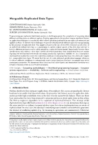 Mergeable Replicated Data Types