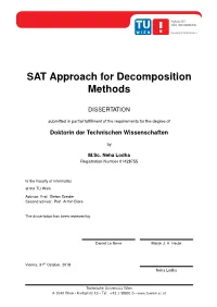 SAT Approach for Decomposition Methods