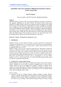 Significance of Testing Through Testing Tools: Cost Analysis