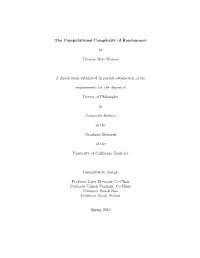 The Computational Complexity of Randomness by Thomas Weir