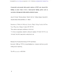 1 Genomewide and Parental Allele-Specific Analysis of CTCF And