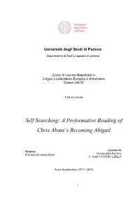 A Performative Reading of Chris Abani's Becoming Abigail