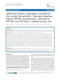 Differential Pattern of Glycogen Accumulation