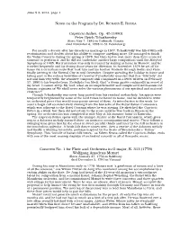 Program Notes
