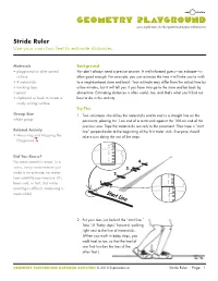 Stride Ruler Use Your Own Two Feet to Estimate Distances