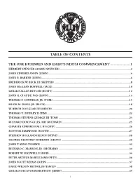 Table of Contents