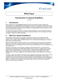 White Paper Introduction to Optical Amplifiers