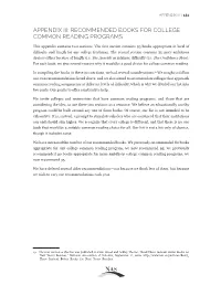 Appendix Iii: Recommended Books for College Common Reading Programs