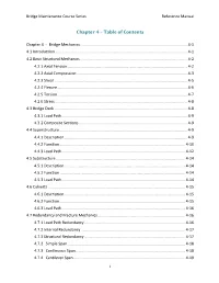 Chapter 4 – Table of Contents