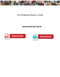 List of Musical Notes in Order