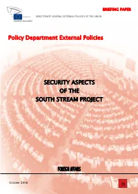 Security Aspects of the South Stream Project