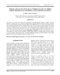 Trends and Status of Illegal Timber Logging in Three Forest Districts of Brong Ahafo S