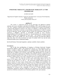 Epistemic Modality and Deontic Modality at the Crossroads