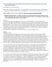 Government Policy, Continental Collaboration and the Diffusion of Open Source Software in China, Japan, and South Korea
