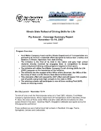 Illinois State Rollout of Driving Skills for Life Fly Around