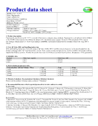 Product Data Sheet