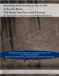 Kayaking from Source to Sea on the Colorado River: the Basin Up-Close and Personal by Zak Podmore with Photos from Will Stauffer-Norris