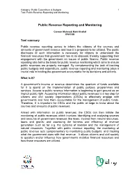 Public Revenue Reporting and Monitoring