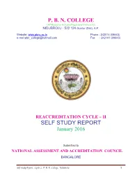 SELF STUDY REPORT January 2016