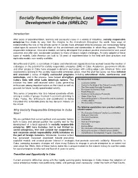 Socially Responsible Enterprise, Local Development in Cuba (SRELDC)