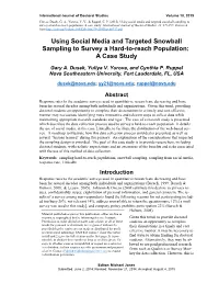 Using Social Media and Targeted Snowball Sampling to Survey a Hard-To-Reach Population: a Case Study