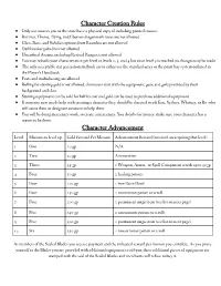 Character Creation Rules Character Advancement