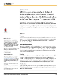 CT Pulmonary Angiography at Reduced Radiation Exposure and Contrast Material Volume Using Iterative Model Reconstruction and Idose4 Technique in Comparison to FBP
