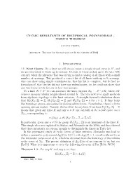 Cyclic Resultants of Reciprocal Polynomials - Fried’S Theorem