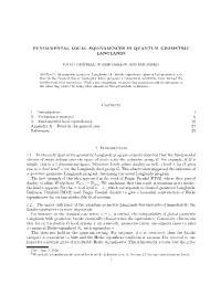 Fundamental Local Equivalences in Quantum Geometric Langlands
