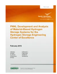 PNNL Development and Analysis of Material-Based Hydrogen Storage Systems for the Hydrogen Storage Engineering Center of Excellence