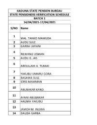 State Pensioners Verification Schedule 2021-Names