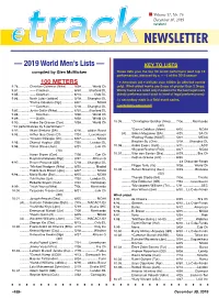 — 2019 World Men's Lists —