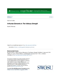 Arthurian Elements in &lt;I&gt;The Hideous Strength&lt;/I&gt;